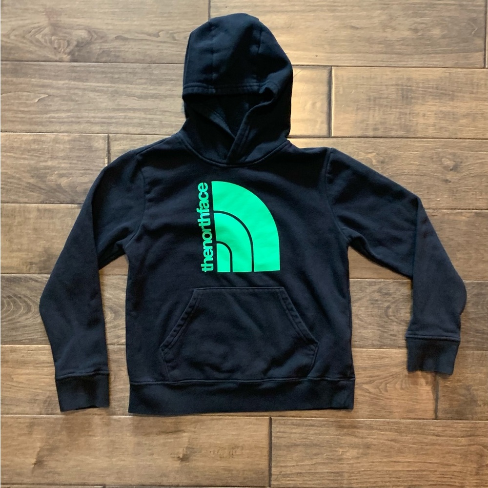 The North Face Boys Hoodie – Black & Teal – Size M (10)